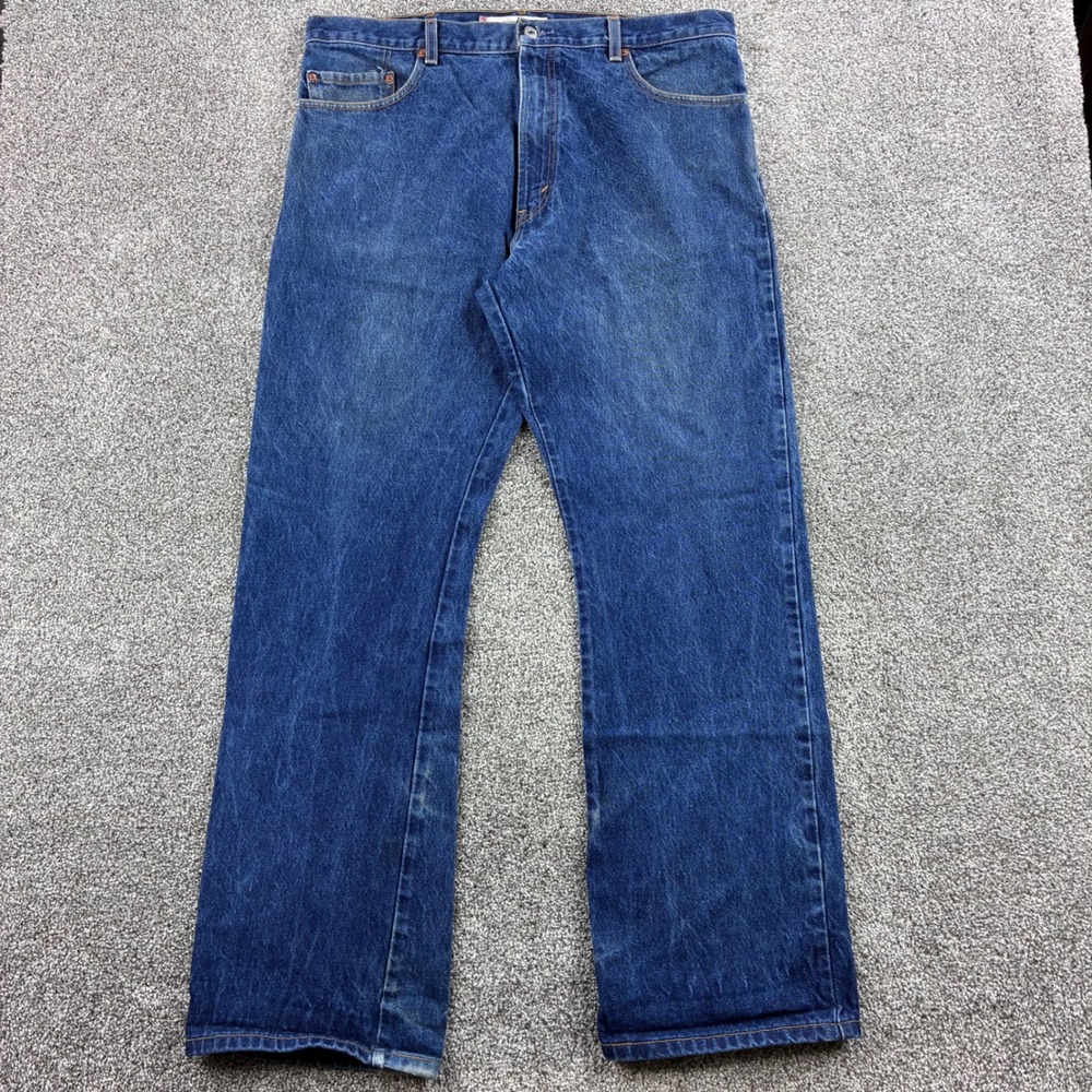 Vintage Y2K Levi's 517 Jeans Mens 38x32 Blue Denim Bootcut Faded Dark Wash